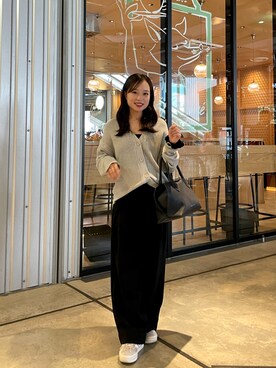 「anuans（アニュアンス）のアイテム（スラックス）」を使った、ryoさん（レディース・157cm）の秋コーディネート