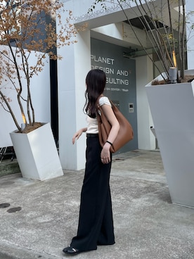「キャメル」｜ryoさん（レディース・157cm）の夏コーディネート