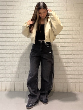 「アイテム（ダウンジャケット/コート）」を使った、Hinariさん（レディース・153cm）の秋コーディネート