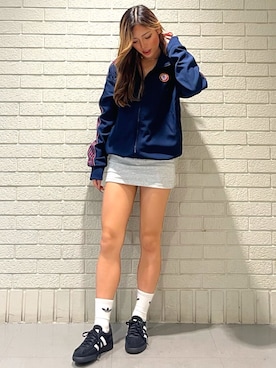 「アイテム（ジャージ）」を使った、Hinariさん（レディース・153cm）の秋コーディネート