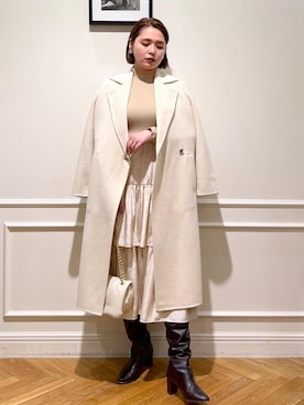 「アイテム（チェスターコート）」を使った、TOMさん（レディース・168cm・30代）の秋コーディネート