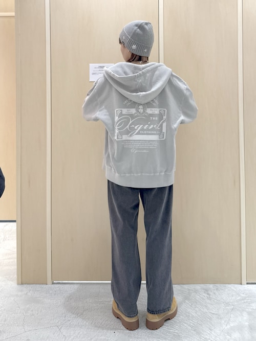 カール FACE PIGMENT DYED ZIP UP SWEAT HOODIE（パーカー）｜X-girl