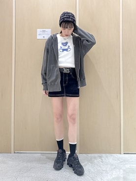 「X-girl（エックスガール）のアイテム」を使った、mikuさん（レディース・163cm）の秋コーディネート