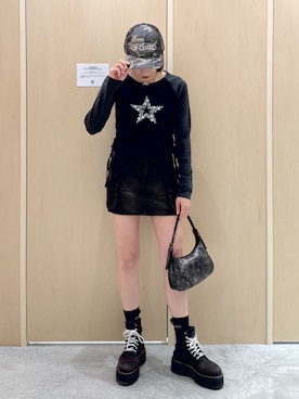 「ラグランTシャツ」｜mikuさん（レディース・163cm）の夏コーディネート