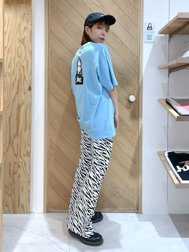 「カラーTシャツ」｜「アイテム（キャップ）」を使った、mikuさん（レディース・162cm）の春コーディネート