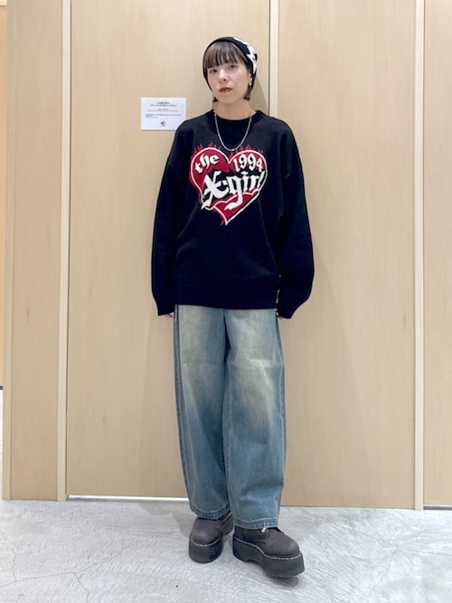 x-girl POCKET DENIM PANTS（ポケットデニムパンツ） LOGO POCKET LOOSE DENIM PANTS（デニムパンツ）｜X-girl