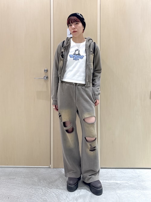X-girl ダメージスウェットパンツ DISTRESSED SWEATPANTS（スウェットパンツ）｜X-girl（エックスガール