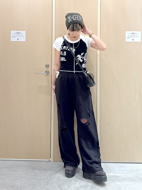 tシャツ PANELED GRAPHIC RAGLAN BABY TEE レディース PANELED GRAPHIC RAGLAN BABY TEE｜エックスガールの通販｜&mall