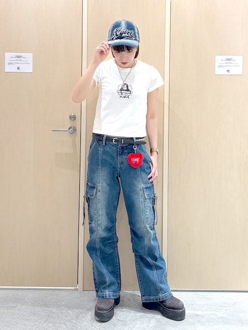 STAR AND FACE S/S BABY TEE（Tシャツ/カットソー）｜X-girl