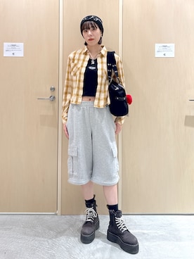 「アイテム（パスケース）」を使った、mikuさん（レディース・163cm）の夏コーディネート