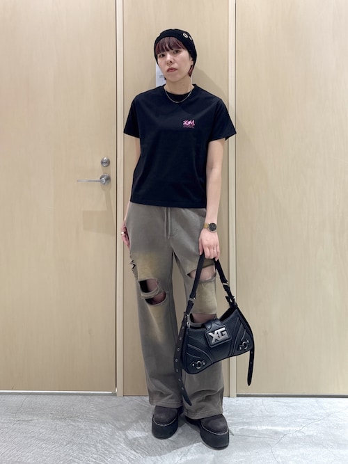 パンツ DISTRESS Regular Sweatpants / Black DISTRESSED SWEATPANTS（スウェットパンツ）｜X-girl（エックスガール