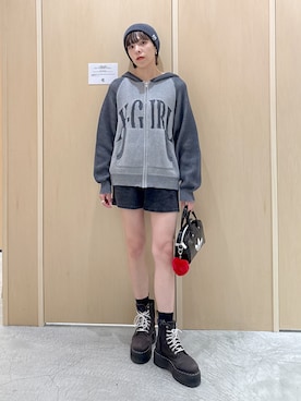 「X-girl（エックスガール）のアイテム」を使った、mikuさん（レディース・163cm）の秋コーディネート