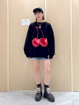 「アイテム（キャップ）」を使った、mikuさん（レディース・163cm）の秋コーディネート