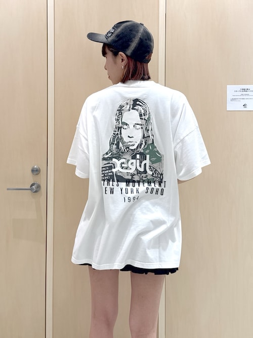 COLLAGE CAMO FACE S/S BIG TEE DRESS（ワンピース）｜X-girl
