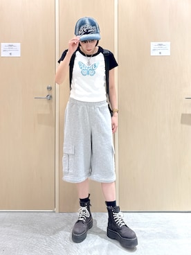 「アイテム（財布/小物、ピンク系）」を使った、mikuさん（レディース・163cm）の夏コーディネート