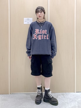 「Champion」｜「アイテム（スウェットパンツ）」を使った、mikuさん（レディース・163cm）の秋コーディネート