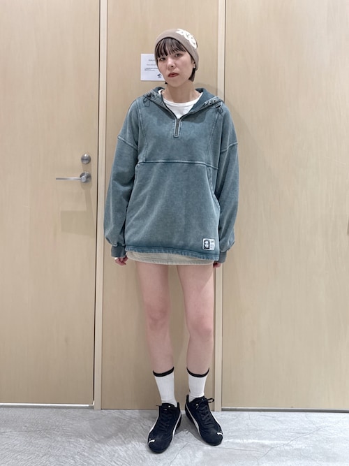 DISTRESSED LOGO PATCH BEANIE（ニットキャップ/ビーニー）｜X-girl