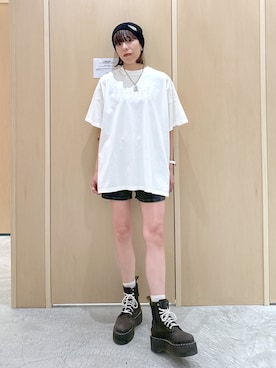 「X-girl（エックスガール）のアイテム」を使った、mikuさん（レディース・163cm）の夏コーディネート