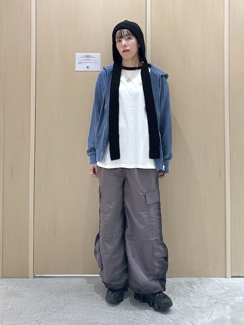 MIX LOGO & FACE FADED ZIP UP SWEAT HOODIE（パーカー）｜X-girl