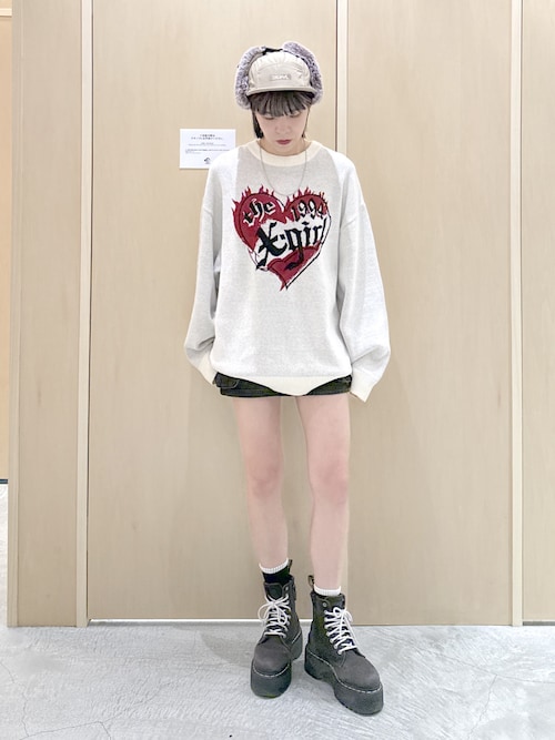 HEART LOGO JACQUARD KNIT TOP（ニット/セーター）｜X-girl