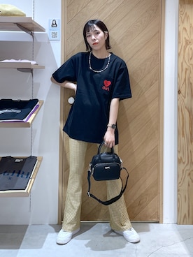 「ポケットＴシャツ」｜「アイテム（PC・スマホグッズ/家電）」を使った、mikuさん（レディース・162cm）の夏コーディネート