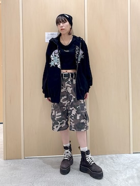 「X-girl（エックスガール）のアイテム」を使った、mikuさん（レディース・163cm）の夏コーディネート