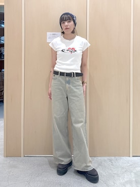「アイテム（ニットキャップ/ビーニー）」を使った、mikuさん（レディース・163cm）の夏コーディネート