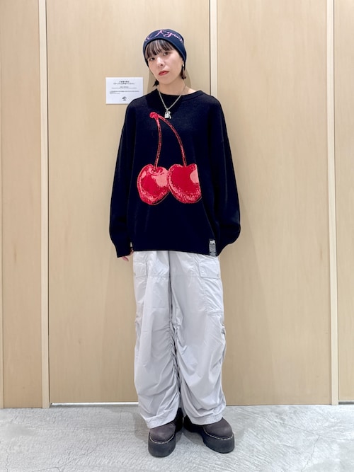 セール】CHERRY JACQUARD KNIT TOP（ニット/セーター）｜X-girl