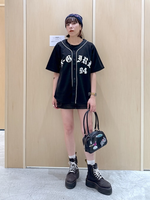 OLD ENGLISH LOGO BASEBALL SHIRT（シャツ/ブラウス）｜X-girl