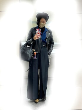 「UNITED TOKYO（ユナイテッドトウキョウ）のアイテム（スラックス）」を使った、茨城の女さん（レディース・153cm）の冬コーディネート
