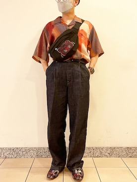 「soe（ソーイ）のアイテム（トップス）」を使った、ゆさん（メンズ・165cm）の夏コーディネート