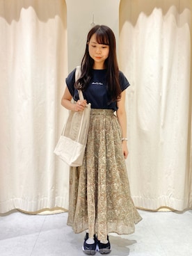 「Samansa Mos2 blue」｜さよう。さん（レディース・153cm）の夏コーディネート