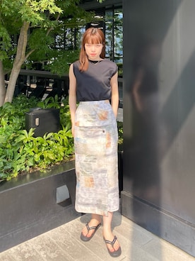 「プリントスカート」｜Akane lrlife0628さん（レディース・166cm・20代）の夏コーディネート