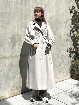 「PUBLIC TOKYO（パブリックトウキョウ）のアイテム（トレンチコート）」を使った、Akane lrlife0628さん（レディース・166cm）の秋コーディネート