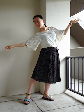 「水玉コーデ」｜ゆうなさん（レディース・152cm）の夏コーディネート