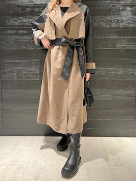 「秋トレンド2021」｜「アイテム（トレンチコート）」を使った、aika9817さん（レディース・157cm）の秋コーディネート