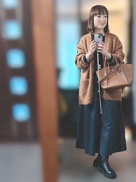 「KBF+（ケービーエフプラス）のアイテム（スカート）」を使った、２⭐️（4:50起床21:50就寝）さん（レディース・155cm）の冬コーディネート