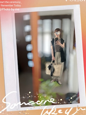 「アイテム（ベスト）」を使った、２⭐️（👀不調しばらく👓）さん（レディース・155cm）の夏コーディネート