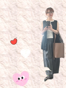 「アイテム（ベスト）」を使った、２⭐️（👀不調しばらく👓）さん（レディース・155cm）の夏コーディネート