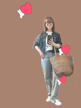 「Levi's（リーバイス）のアイテム（パンツ）」を使った、２⭐️（4:50起床21:50就寝）さん（レディース・155cm）の夏コーディネート
