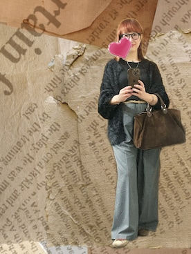 「メガネ女子」｜２⭐️（4:50起床21:50就寝）さん（レディース・155cm）の秋コーディネート