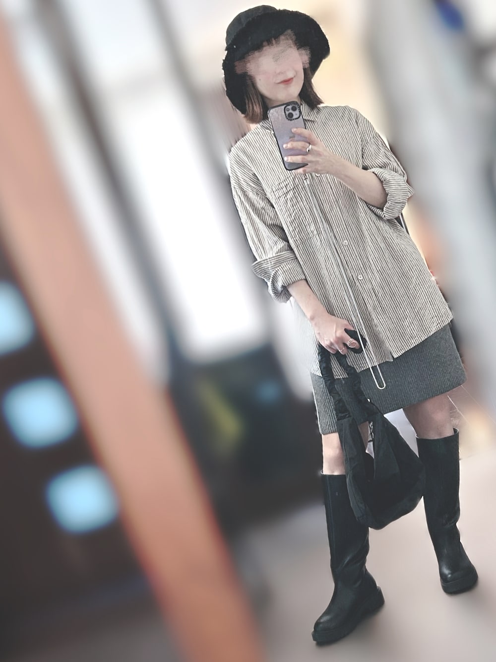 ２⭐️（👀不調しばらく👓）さんの「FRINGE BUCKET HAT（marjour）」を使ったコーディネートの1枚目の写真