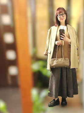 「無印良品（ムジルシリョウヒン）のアイテム」を使った、２⭐️（4:50起床21:50就寝）さん（レディース・155cm）の秋コーディネート