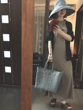 「UNIQLO（ユニクロ）のアイテム（ワンピース/ドレス）」を使った、２⭐️（👀不調しばらく👓）さん（レディース・155cm）の夏コーディネート