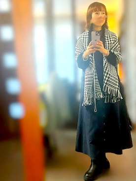 「アイテム（ストール/ショール）」を使った、２⭐️（4:50起床21:50就寝）さん（レディース・155cm）の冬コーディネート