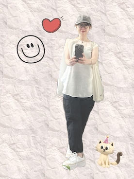 「アイテム（キャップ）」を使った、２⭐️（👀不調しばらく👓）さん（レディース・155cm）の夏コーディネート