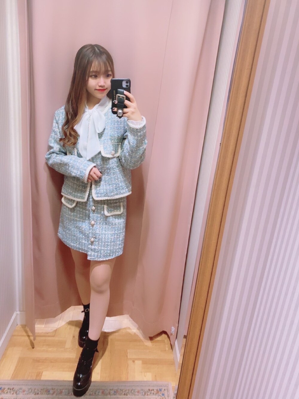 TITTY&CO. ボア付きデニムジャケット＆スカートセットアップ TITTY&CO. ボア付きデニムジャケット＆スカートセットアップ