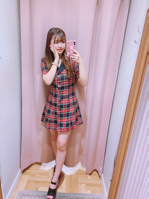 Cider◆タータンチェック ベルト付き ミニワンピース【送料込】 titty＆Co. PETIT（ティティアンドコープティ）の「【titty&Co