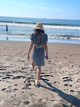 「水着」｜「アイテム（ワンピース/ドレス）」を使った、相互Ⓜ︎さん（レディース・157cm）の夏コーディネート