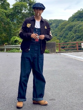 「アイテム（キャスケット）」を使った、もりんぷさん（メンズ・175cm）の秋コーディネート
